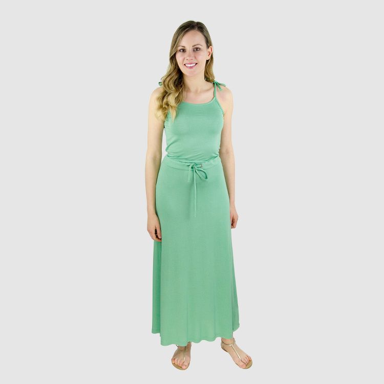 Woman-Long-Dress Lindgrün