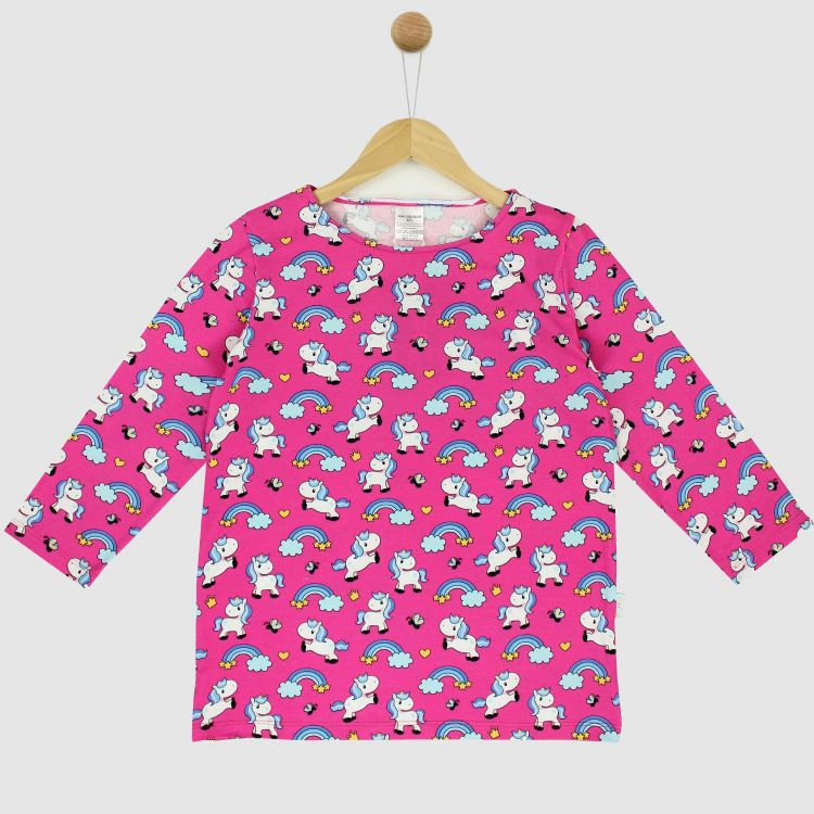 Woman 3/4 Comfy Shirt ChubbyUnicorns-Pink