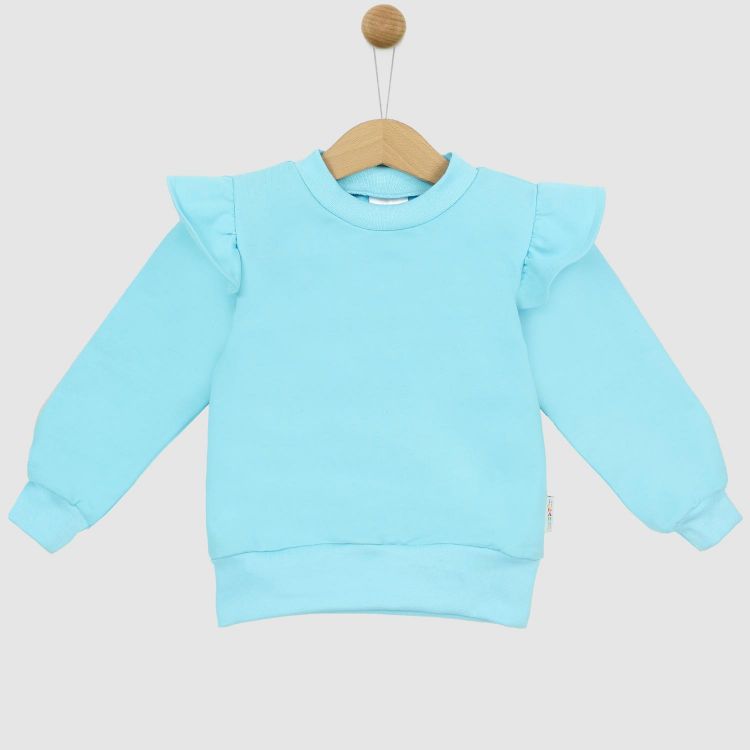 Uni-Volantsweater Babyblau
