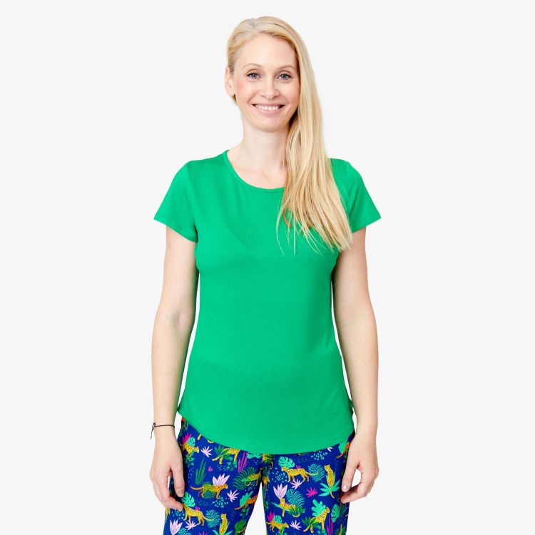 Uni-Viskose-Woman-T-Shirt Grasgrün