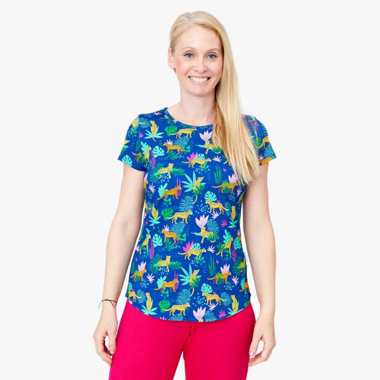 Viskose-Woman-T-Shirt RoyalLeopard