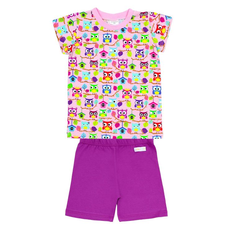 Pyjama-Set kurz BabaubaHoots-Pink-BabyrosaEdition