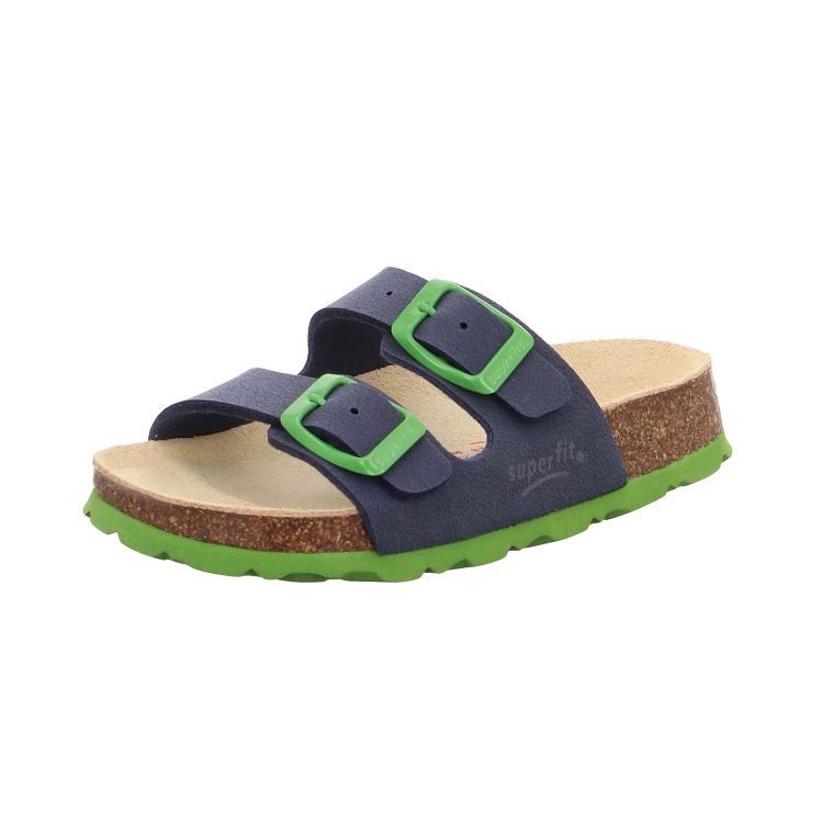 Superfit Fußbettpantoffel Blau/Grün