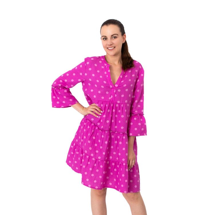 Woman-Tunika-Dress HappyDots-Fuchsia