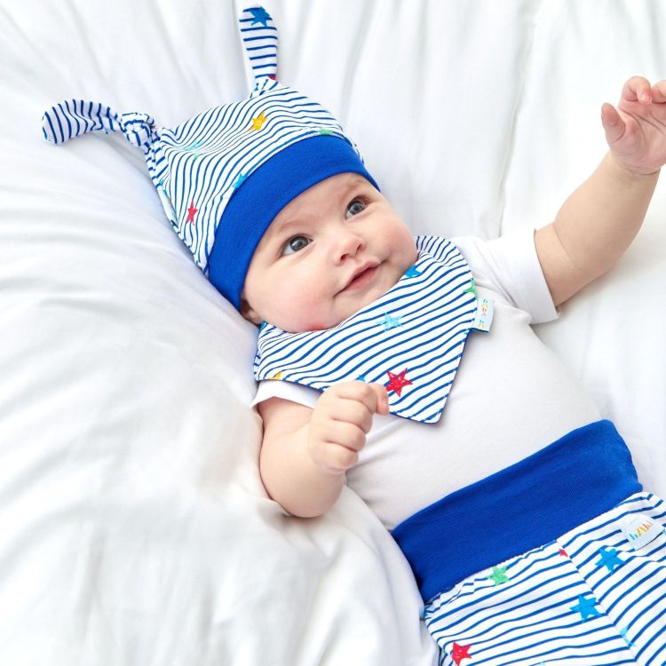Newborn Set „Baby's first Outfit“ 4-teilig RainbowStars-BlueStripes