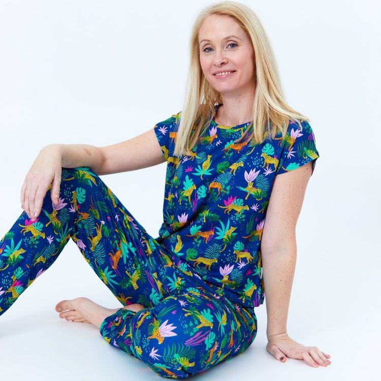 Viskose-Woman-Kurzarm-Pyjama RoyalLeopard