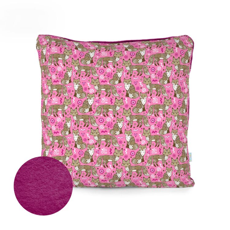 Kuschel-Kissenüberzug OrnamentFoxes-Pink