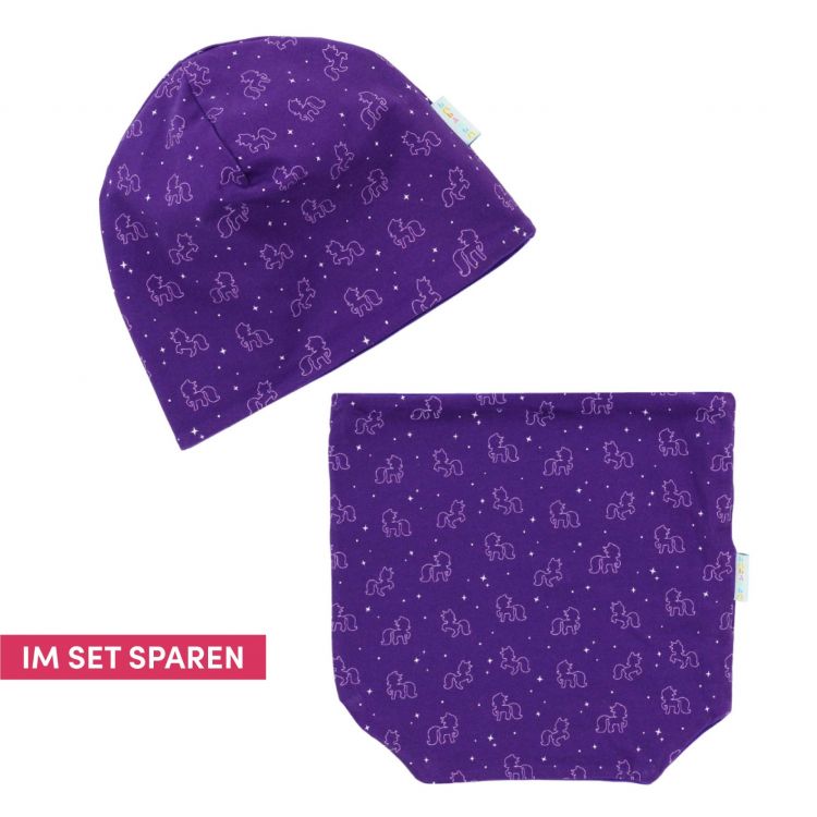 Winter-Set Beanie und Loop-Schal PurpleUnicorn