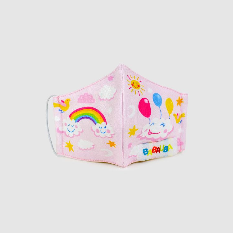 PrettyMask für Kinder RainbowsAndClouds-Pink