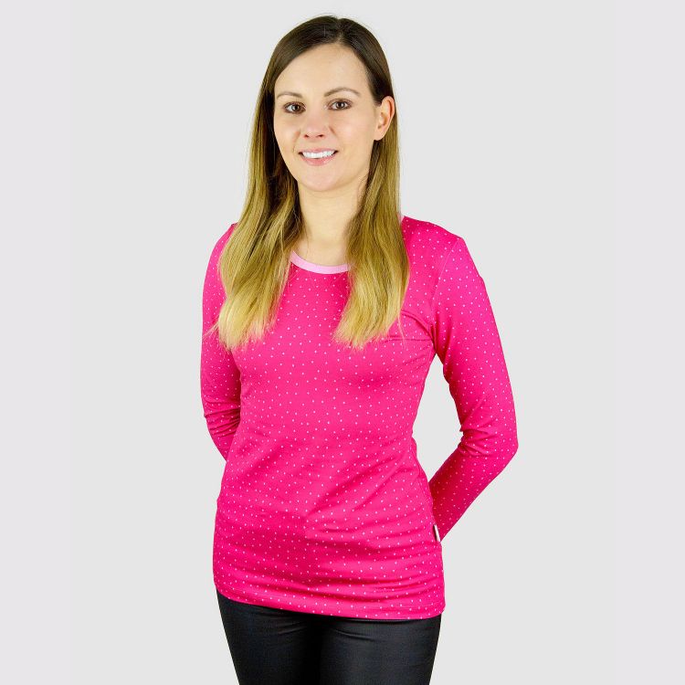 Woman-Langarmshirt PinkDots