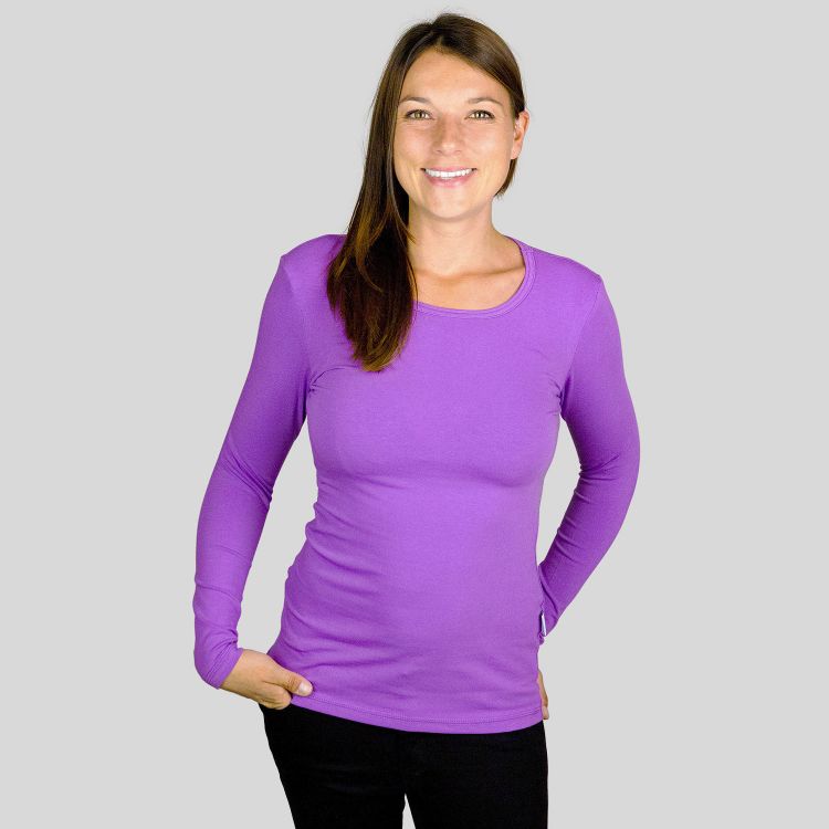 Woman-Uni-Langarmshirt Lavendel
