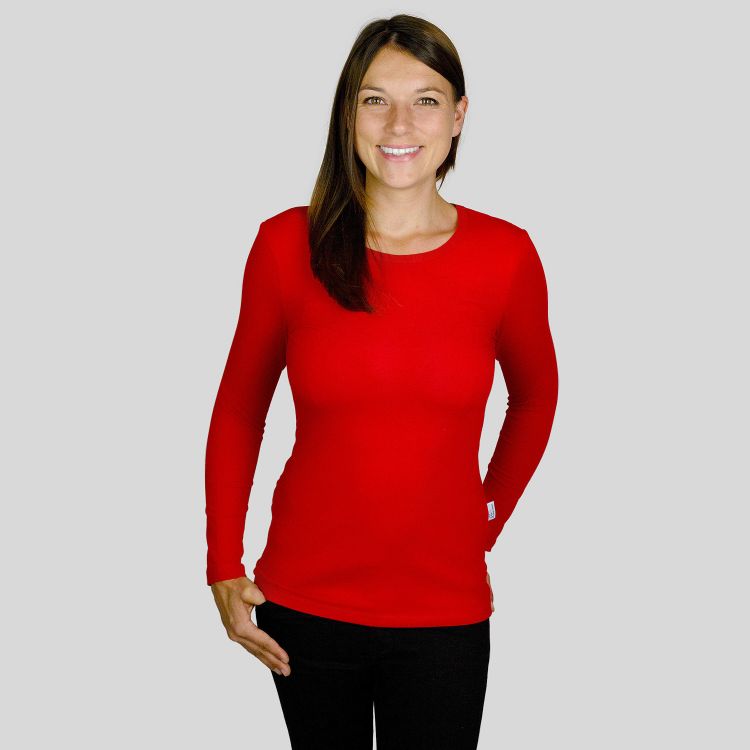 Woman-Uni-Langarmshirt Rot