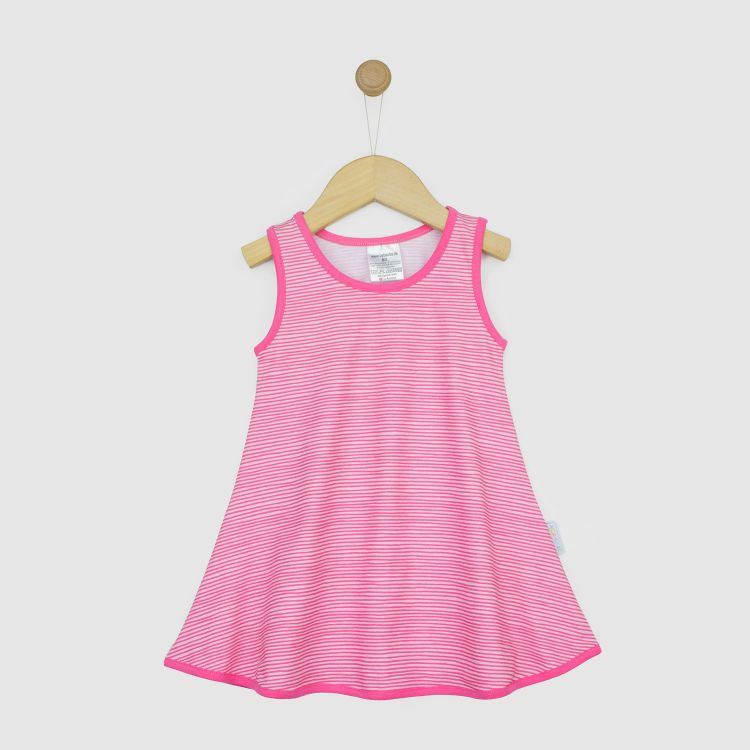 LittleMissSunshine-Dress Stripes-Pink 98