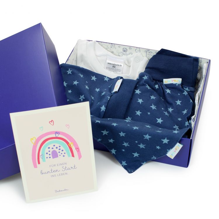 Newborn Set „Baby's first Outfit“ 4-teilig NightSky-Blue