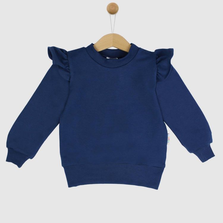 Uni-Volantsweater Dunkelblau 80